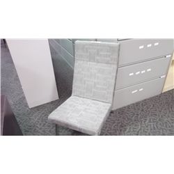 GREY PATTERNED ARMLESS RECEPTION CHAIR