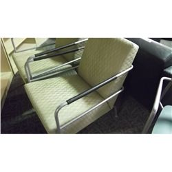 BEIGE PATTERNED RECEPTION CHAIR S-2