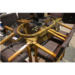 BEVELLED GLASS OVAL TABLE