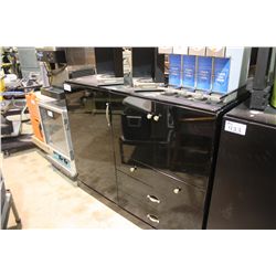 GLOSS BLACK 4 DRAWER 3 DOOR STORAGE CABINET