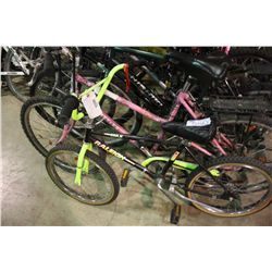 BLACK RALEIGH & PINK RALEIGH KIDS BIKES