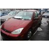 Image 1 : 2000 RED FORD FOCUS LX 4DR SDN 139,506KM GAS 2.0L