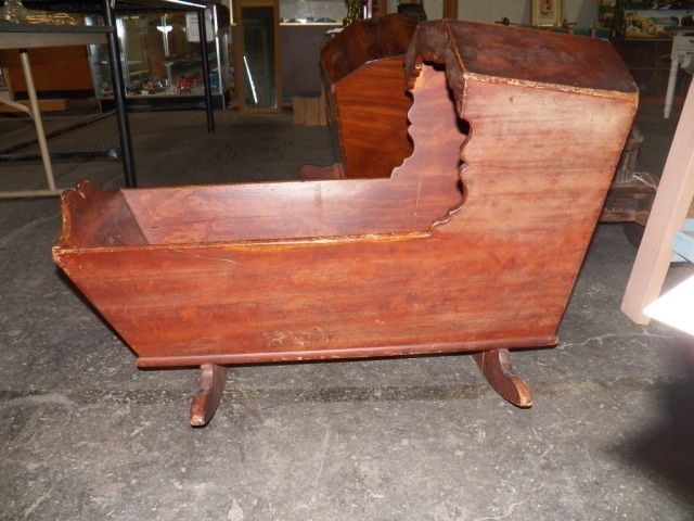Vintage Walnut Wood Cradle