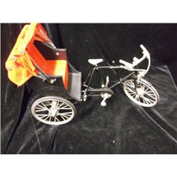 Metal Die Cast Trike W/Buggy Black & Red