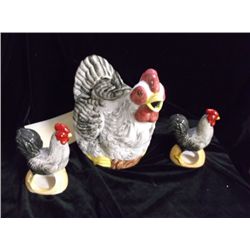Ceramic Chicken Pitcher with 2- Chicken Nakin Ring