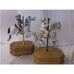 2- Carousel Horse Clown Figurine by Westland