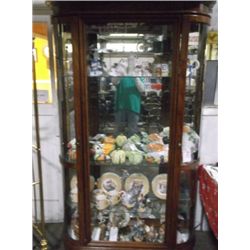 Hampton Cherry Finish Curio Cabinet