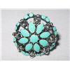 Image 1 : 7CTW TEAL FLOWER BRASS ADJUSTABLE RING