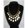 Image 1 : 228CTW WHITE OVAL CHAINED BRASS NECKLACE;18INCH