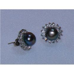 BLACK PEARL WITH CZ ROUND SILVER