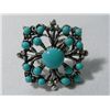 Image 1 : 11CTW TEAL BOUQUET BRASS ADJUSTABLE RING