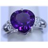 Image 1 : 25.70 CTW AMETHYST AND DIAMOND RING .925 STERLING SILVE