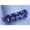 Image 1 : 12.95 CTW TANZANITE AND DIAMOND RING .925 STERLING SILV