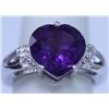 Image 1 : 25.80 CTW AMETHYST AND DIAMOND RING .925 STERLING SILVE