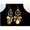 Image 1 : ANCIENT WHITE PEARL AND CAPIZ DANGLING EARRINGS; METAL;