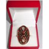Image 1 : 8CTW RED INFINITY BRASS ADJUSTABLE RING