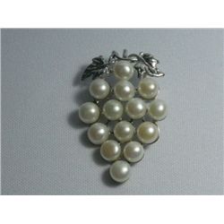 GRAPES WHITE PEARL CZ BROOCH AUTHENTIC PHILIPPINE PEARL