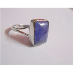 20.20 CTW TANZANITE RING .925 STERLING SILVER