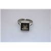 Image 1 : NATURAL 20.75 CTW SMOKY TOPAZ SQUARE CUT RING .925 STER
