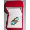 Image 1 : 8CTW AQUA EGGPLANT BRASS RING;SIZE-7