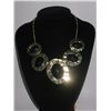 Image 1 : 276CTW 5-BLACK OVAL BRASS NECKLACE; 18INCH