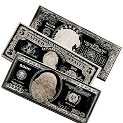 Silver 4 Ounce Bar (Currency Design our Choice), .999 f