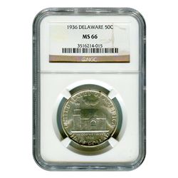 Certified Commemorative Half Dollar Delaware MS66 NGC