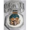 Image 1 : 20CTW BLUE SKULL ADJUSTABLE BRASS RING