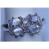 Image 1 : 18.65 CTW MOONSTONE AND DIAMOND RING .925 STERLING SILV