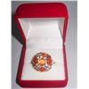 Image 1 : 8CTW ORANGE CZ ADJUSTABLE BRASS RING