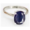 Image 1 : Natural 1.75 ctw Sapphire Oval .925 Sterling Ring