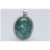 Image 1 : 48.48 CTW EMERALD CABUSHION PENDANT .925 STERLING SILVE