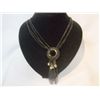 Image 1 : BLACK BRASS CHAIN LONG NECKLACE; METAL; 22 INCH