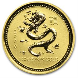 2000 1/20 oz Gold Year of the Dragon Lunar Coin (Series