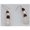 Image 1 : NATURAL 51.30 CTW RUBY, PEARL SEMIPRECIOUS EARRINGS .92