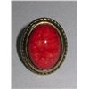 Image 1 : 25CTW RED OVAL BRASS RING SIZE 6