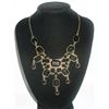 Image 1 : 180CTW BLACK BEADS VINTAGE BRASS NECKLACE;18INCH