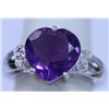 Image 1 : 25.20 CTW AMETHYST AND DIAMOND RING .925 STERLING SILVE