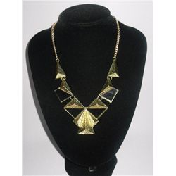 248CTW 5-SLABS BLACK BRASS NECKLACE;18INCH