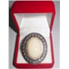 Image 1 : 8CTW IVORY OVAL BRASS ADJUSTABLE RING