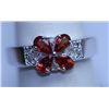 Image 1 : 15.90 CTW ORANGE SAPPHIRE AND DIAMOND RING .925 STERLIN