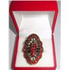 Image 1 : 12CTW RED BUTTERFLY BRASS ADJUSTABLE RING