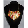 Image 1 : 267CTW MULTICOLOR BARS BRASS NECKLACE;18INCH