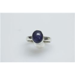 NATURAL 10.30 CTW TANZANITE OVAL CUT RING .925 STERLING