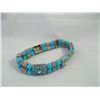 Image 1 : Silver Tone & Turquoise color stretch Bead Bracelet