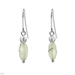 Light green crystal dangle earrings