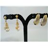 Image 1 : Vintage Gold Tone clip-on & pearl snowman set of 2 pairs of earrings