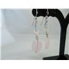 Image 1 : Pink frosted heart dangle earrings