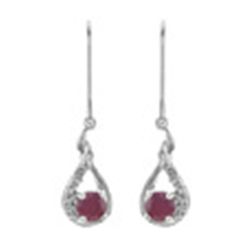 Sterling silver and ruby earrings