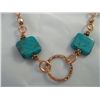 Image 2 : Copper Chain & Square Turquoise Necklace